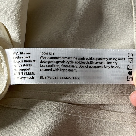 EILEEN FISHER Silk Georgette Crepe Ballet Neck Tank Size SEE MEASUREMENTS - Picture 9 of 9